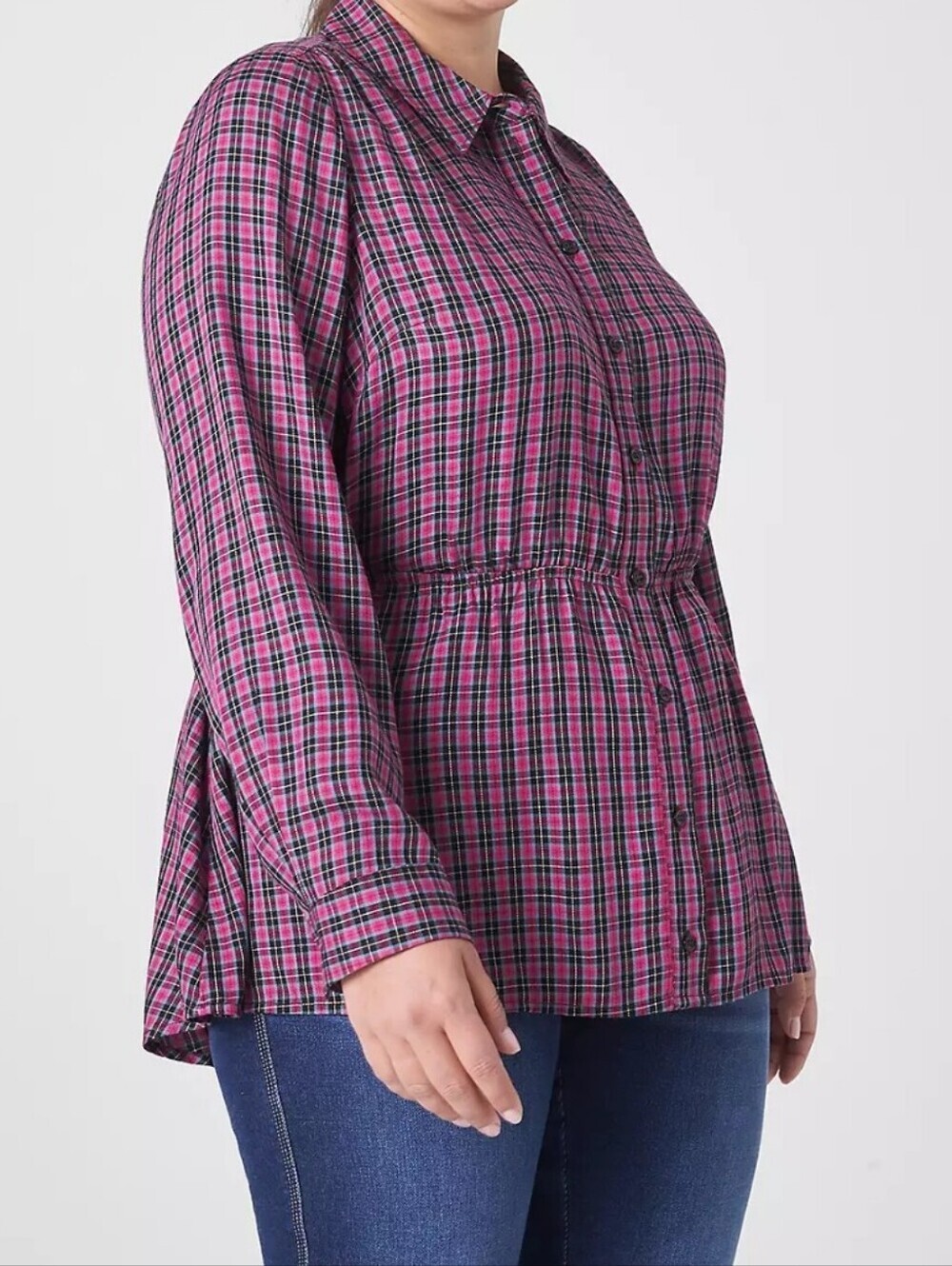 Lane Bryant NWT Classic Button-Front Elastic Waist Tunic Size 28.